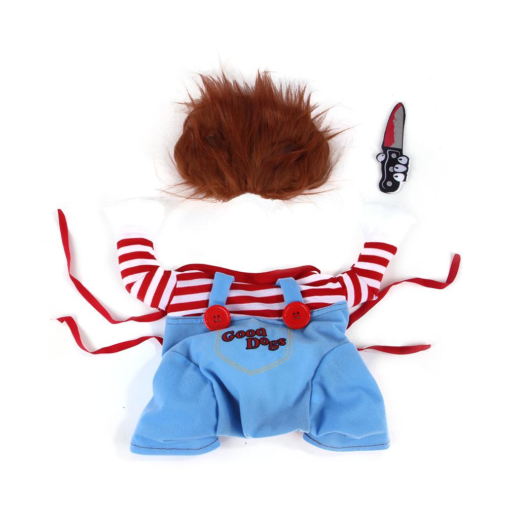 

Dog Halloween Costume Pet Transformation Dress Festival Funny Knife Holding Dog Clothes Cat Standing Dress Pet Dress Up S