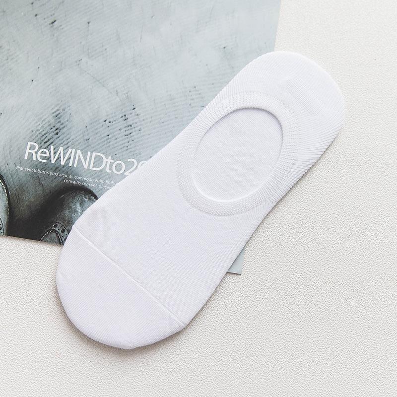 Men's Spring and Summer New Solid Color Cotton Silicone Non Slip Shallow Mouth Invisible Socks