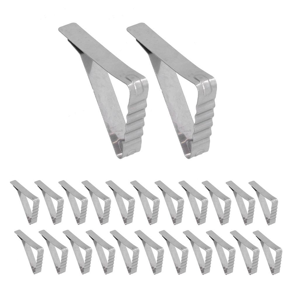 24 PCS Stainless Steel Table Cloth Holder Triangle Stable Durable Picnic Table Clips Windproof Heavy Duty Table Cover Clamp