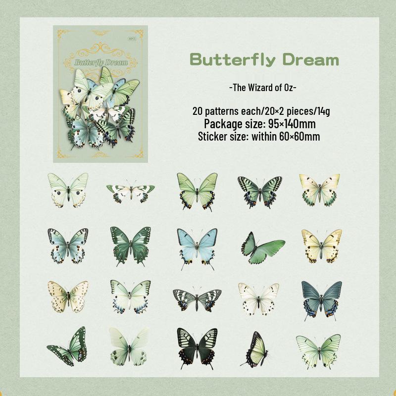 Dazzling 3D Laser Butterfly PET Sticker Pack for DIY Journal Decoration