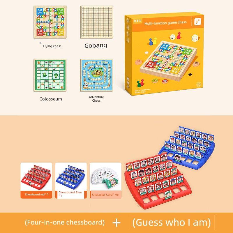 

Kids Educational Toys All-in-One Full Set Aeroplane Chess [Four in One] + Guess Who I Am