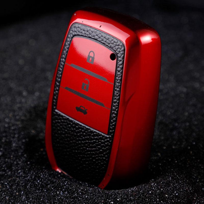 FOR Toyota Corolla Chr Aygo Rav4 FOR Hilux Camry 70 40 Land Cruiser 200 Crown TPU Leahter Car Smart Key Case Cover Shell Keychai