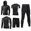 Men's 5-Piece Quick-Dry Sports & Fitness Set: Gym, Running, Basketball - All Seasons
