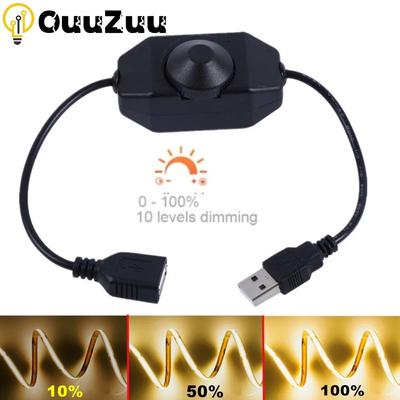 Pokrętło LED wyłącznik ściemniacza DC 5V USB przedłużacz żeński na męski z obrotowym kontrolerem ON OFF biały czarny do taśm LED