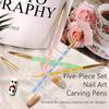 LINMANDA 5Pcs Acrylic Nail Art Brushes Liner Brush Manicure Point Drill Drawing Painting Tools Set for DIY Nail Art Designsv