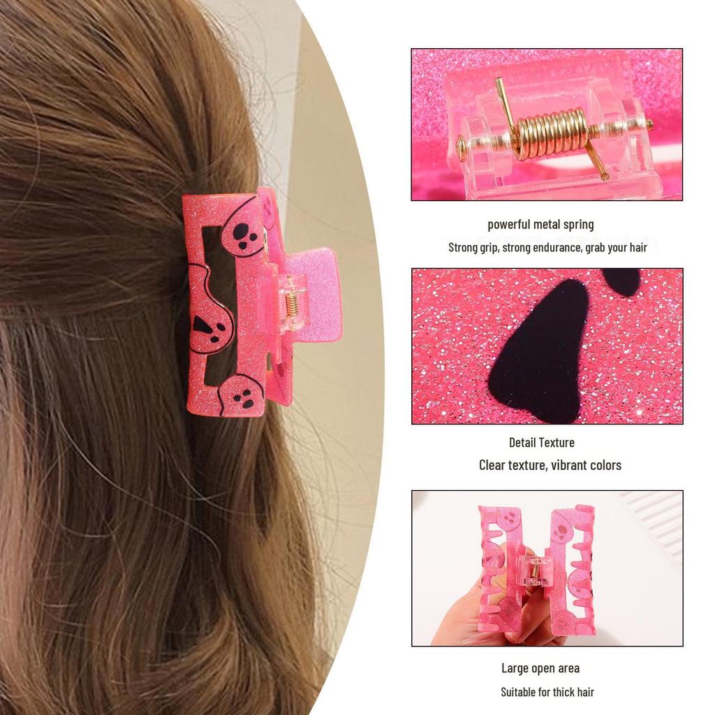 Creative Halloween Glitter Ghost & Spiderweb Hair Clip for Women