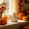 Creative Halloween Room Accents Ghost Ornament with Warm Light Cute Spooky Luminous Figurine Unique Gift Ideas Resin Night Light for Tabletop