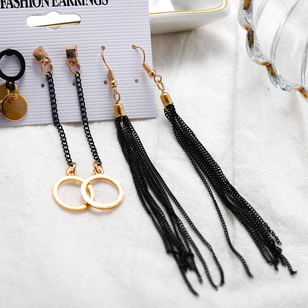 4 Pairs Women Fashion Irregular Fringed Earrings Set