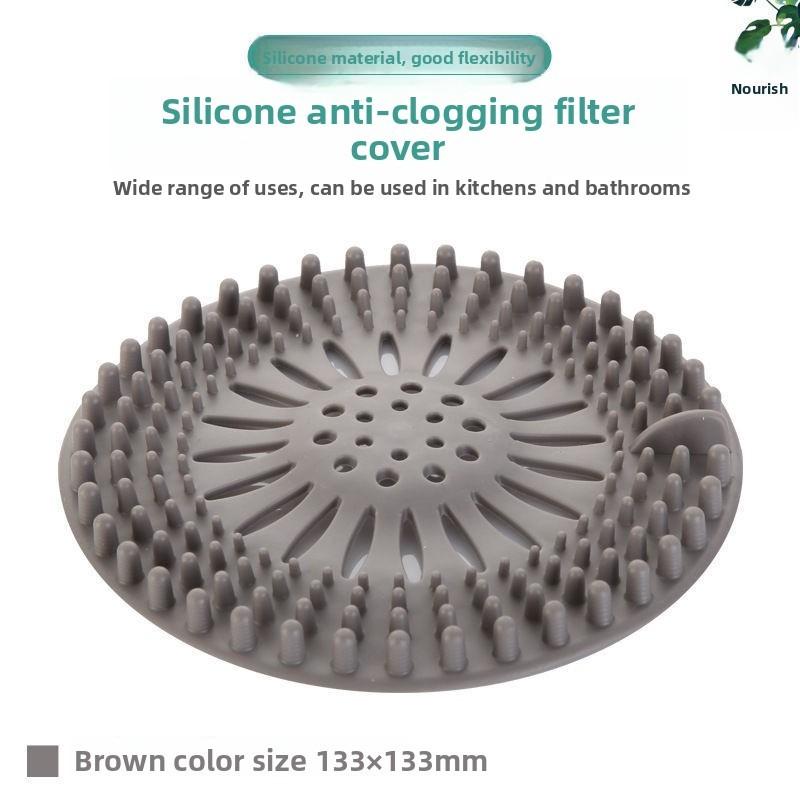 Silicone Drain Cover With Hair Filter For Bathroom Kitchen Preventing Clogs Nonslip Mat