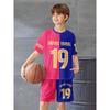Roupa Desportiva para Menino Tamanho EUA Estrela do Futebol LAMINE YAMAL Não. 19 Jersey, Conjuntos de Roupas de Verão para Crianças Meninos Adolescentes Camiseta+Shorts 2 Peças