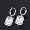 Huitan Luxury Geometric Cubic Zirconia Dangle Earrings for Women Wedding Engagement Copper Color Lady's Earrings Fashion Zircon