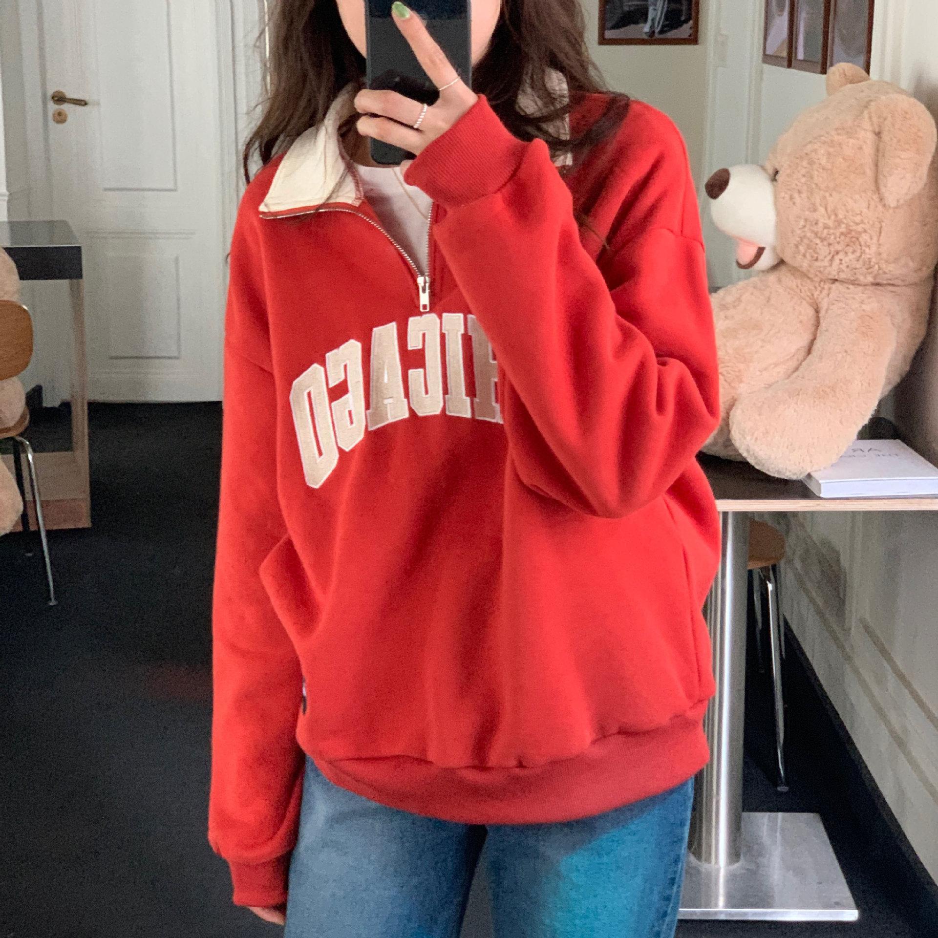 Женские свободные свитера с длинным рукавом и V-образным вырезом — фото 16