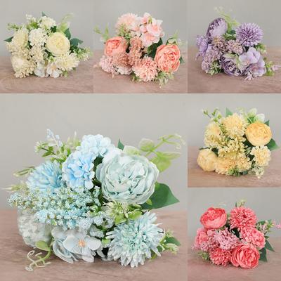 7-head Artificial Felice Rose Flower Simulation Fake Rose Silk Flowers Wedding Bridal Bouquet Home Decoration Photography Props