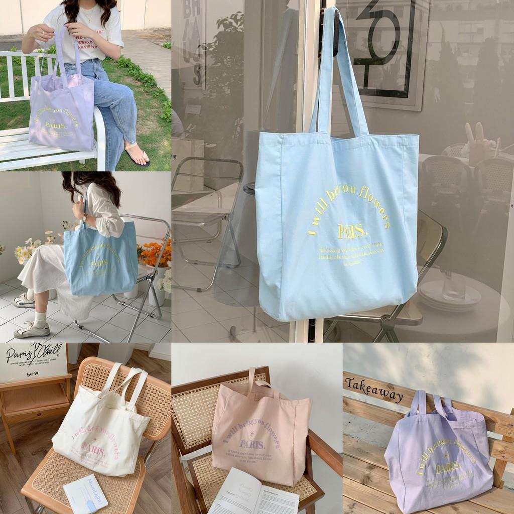Spacious Street Style Embroidered Canvas Tote Bag For Women Ideal For Students