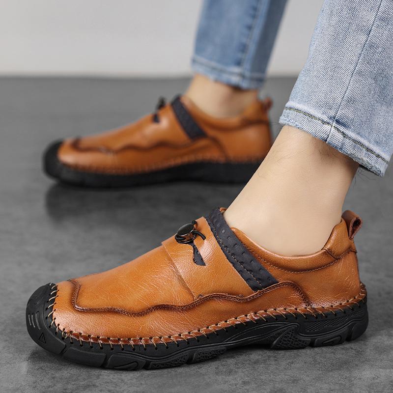 Genuine Leather Men's Loafers High-top Casual Shoes for Men Fashion Male Flats Plus Size 48 Zapatillas De Hombre