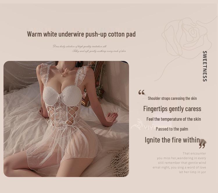 Yiyue Sexy Lace Corset Lingerie Nightdress 1075