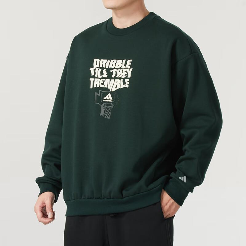 Adidas Letter Pattern Comfortable Warm Running Fitness Hoodie Men hoodies Dark-Green JC6815