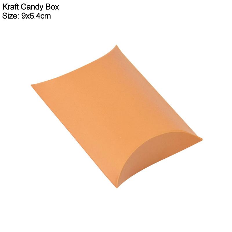 10/20/30Pcs Kraft Paper Pillow Candy Box Christmas Gift Packaging Boxes Candy Bags Wedding Baby Shower Birthday Party Decoration