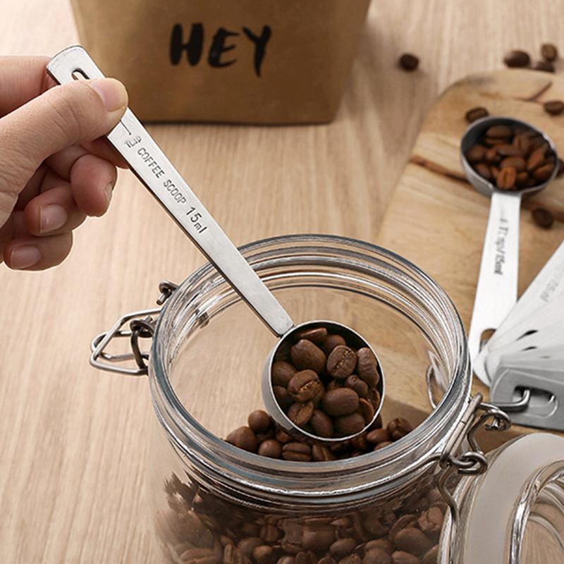 Coffee Spoon with Tamper Tablespoon Measuring Spoon Stainless Steel Coffee Scoop Protein Powder Spoon Tamping Coffee Accessories