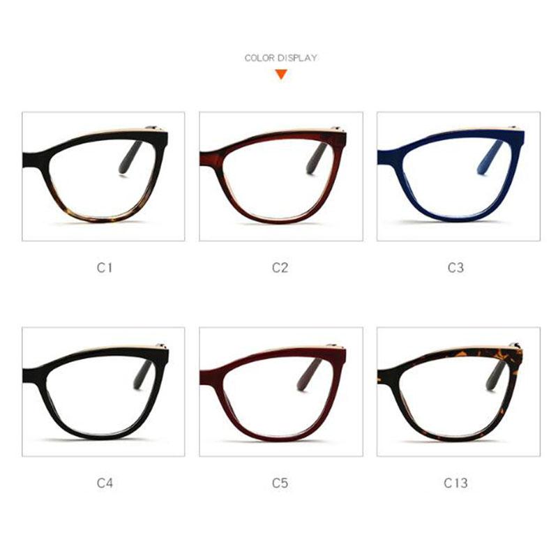 Diopter 0 -0.5 -0.75 -1.0 -1.5 -2.0 -3.0 To -8.0 Myopia Glasses Anti Blue Light Cat Eye Big Frame Prescription Eyewear