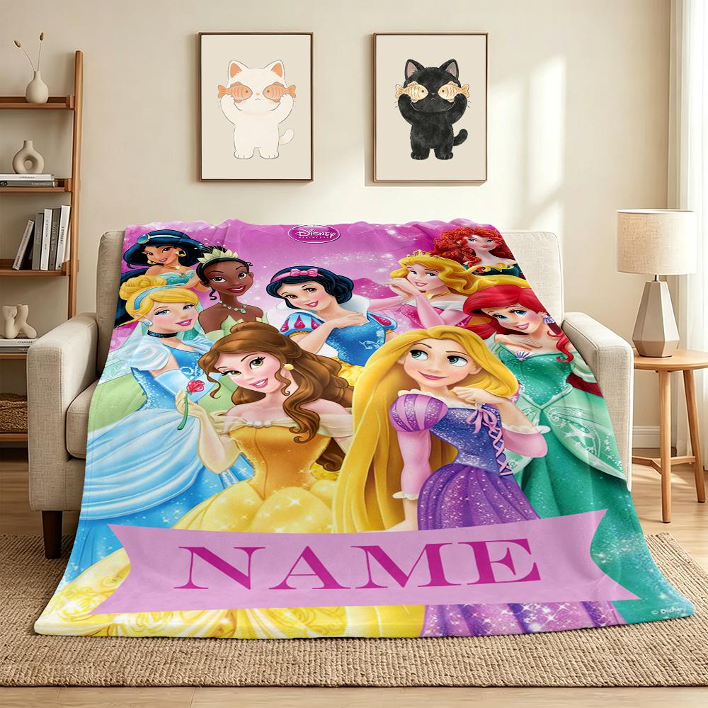 Custom Name Fairy Tale Flannel Blanket Throw Blanket Soft Warm Sofa Bed Decor Unique Gift