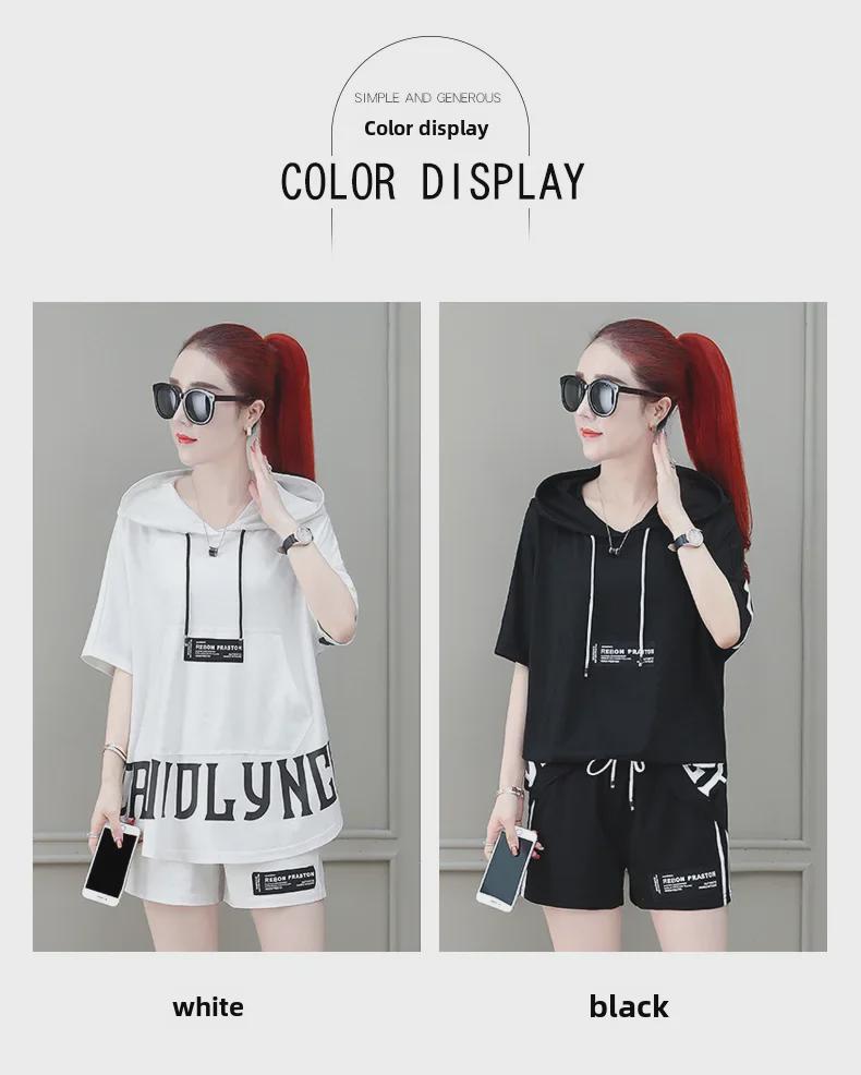 Women's Summer Sportswear Set: Trendy Sweatshirt and Shorts Two-Piece Suit (2021)