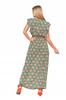 FASHIONABLE WOMEN'S LONG EVERYDAY SUMMER DRESS BUTTERFLY SLEEVE MORAJ PATTERN XL Green