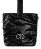 Abeehums Glossy Oval Tote Bag Abh348-707 Black