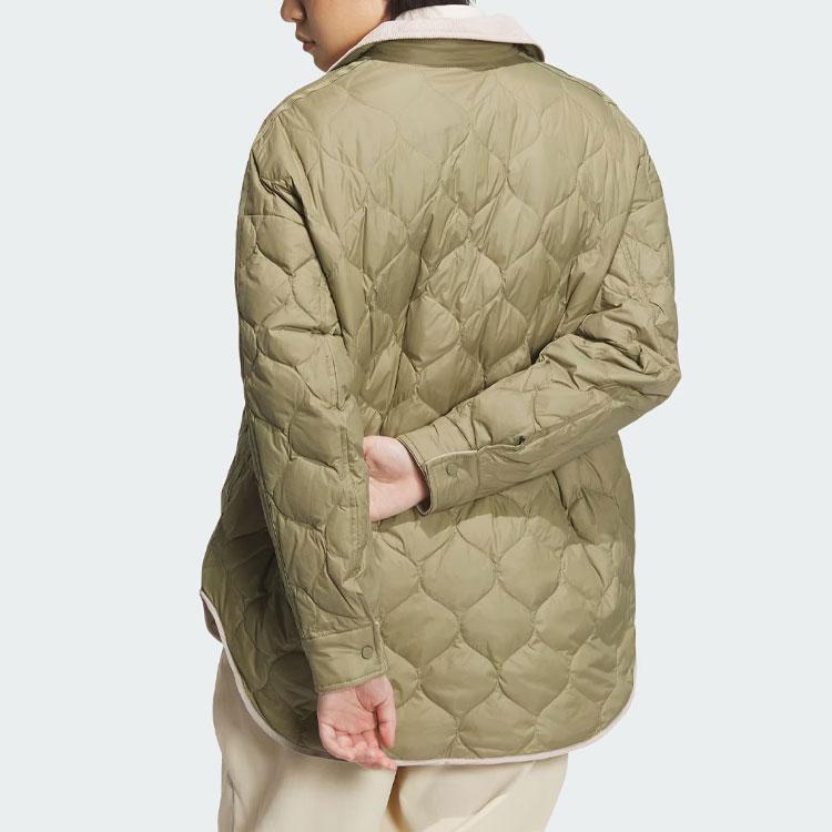 Adidas Originals Color Block Logo Sports Warm Down Jacket Women Jacket Green IN0980