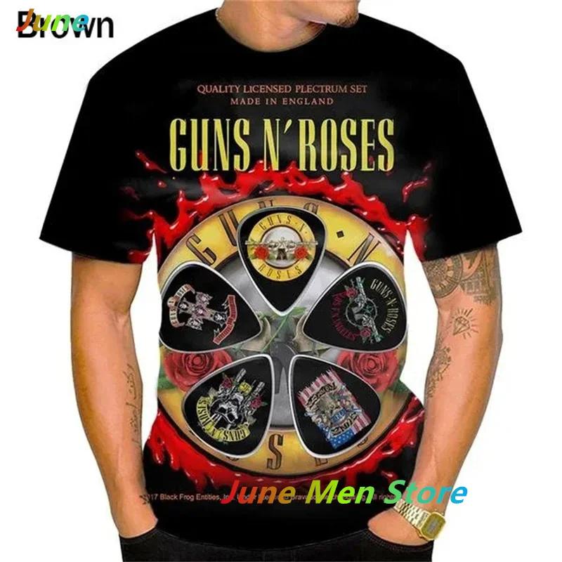 

NewN Roses 3D футболки с принтом рок-группа череп уличная одежда для мужчин женщин винтажная футболка с круглым вырезом XXXXXL