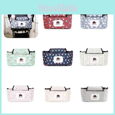 Functional White Bear Stroller Organizer Bag For Moms With Easy Closure