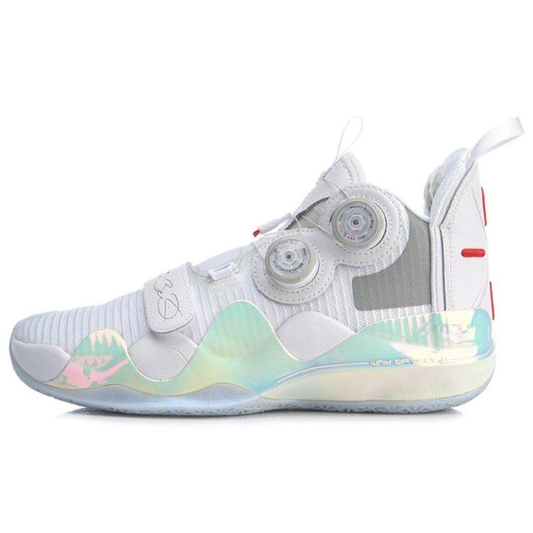 Li Ning WOW 8 Non slip Lightweight High top Basketball Shoes Men's White ABEP001-1