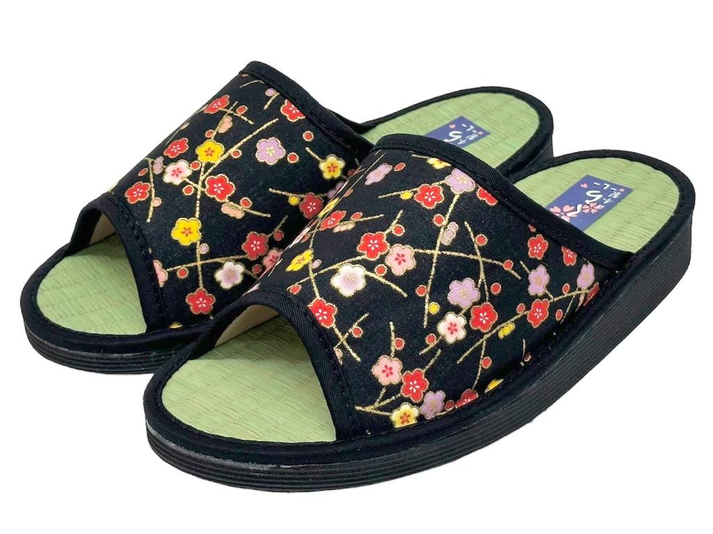 Taimei Shokai Tatami Sandals with Japanese Pattern Women's Japanese-Made (642, Large)
