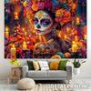 1 piece large Undead Day candy skeleton background cloth - Karavira Katrina Flower Party banner