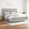 Exclusive House - Bed Slat Base with Mattress Light Grey 200x200cm Fabric