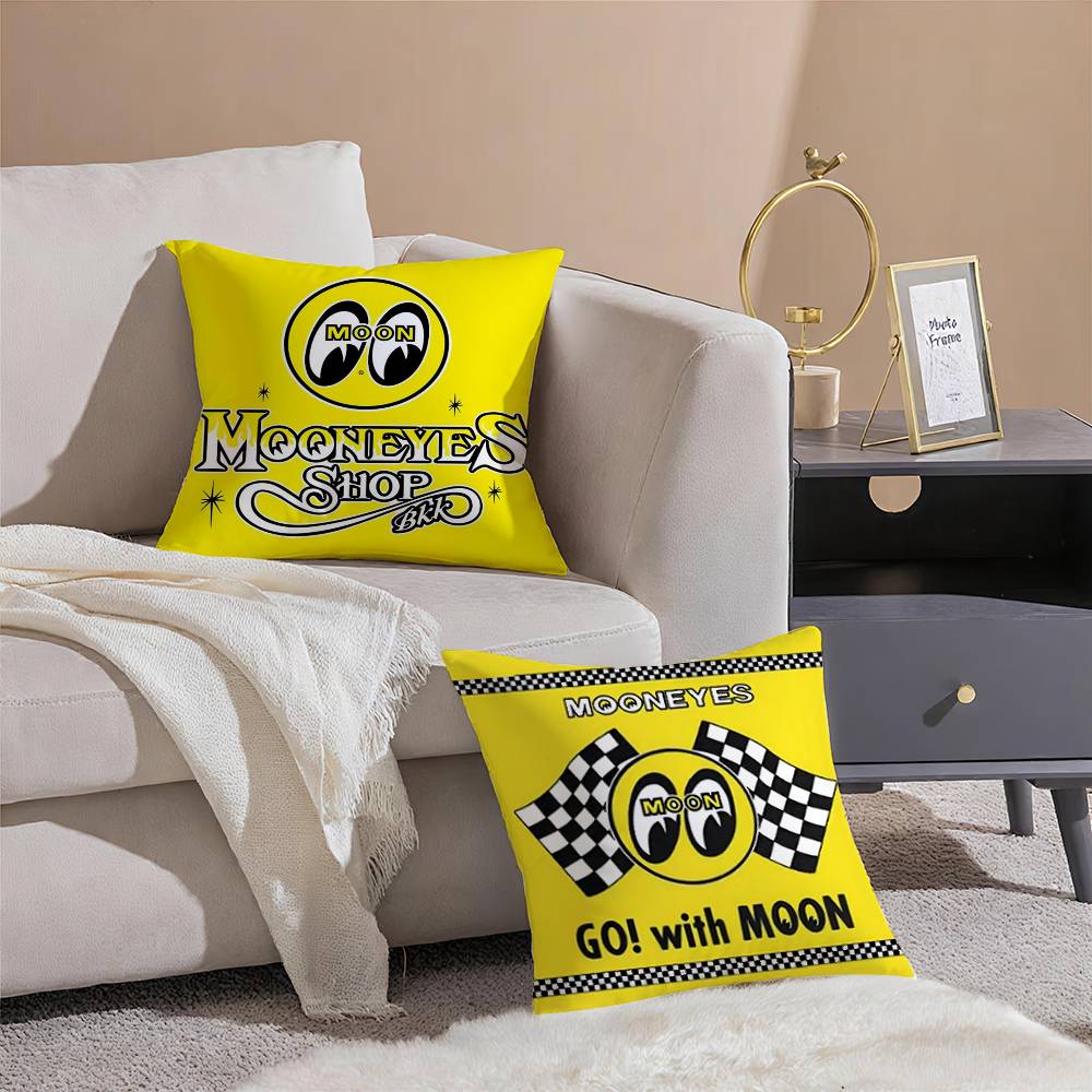 Cute Cartoon M-Mooneyes Pillow Case Comfort Sofa Bed Silky elegant Invisible zipper Decorative cushion cover