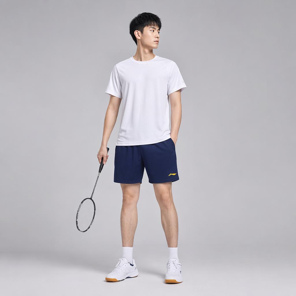 Li Ning Badminton Competition Series Comfortable Soft Simple Versatile Sports Shorts Men Shorts AAPW029-4