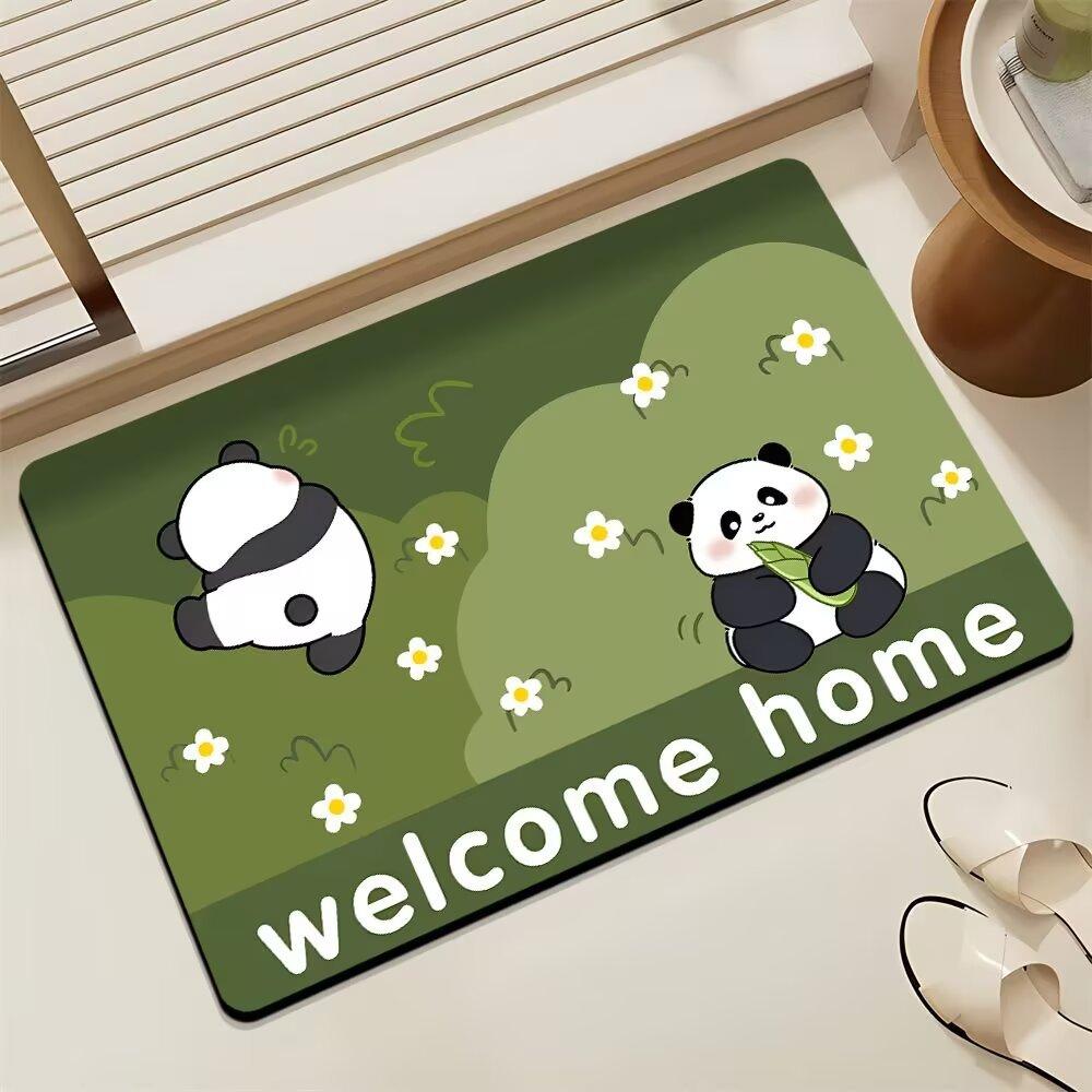 Cartoon Cute Giant Panda Floor Mat Bathroom Shower Room Anti-slip Foot Mat Bathroom Absorbent Quick-drying Floor Mat