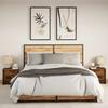 Vidaxl Bedside Tables with LED Lighting, 2 Pcs., Smoked Oak