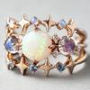 New Rose Gold Three-piece Ring Inlaid with Opal Xingyue Europe Beautiful Women's Ring