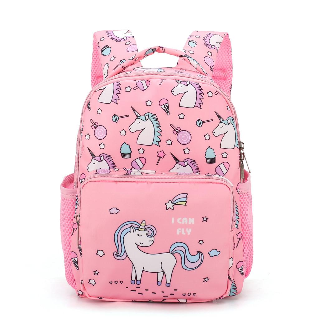 

Childrens Animal Pattern Backpack With Waterresistant Nylon And Soft Carry Handle For Young Children рожевий