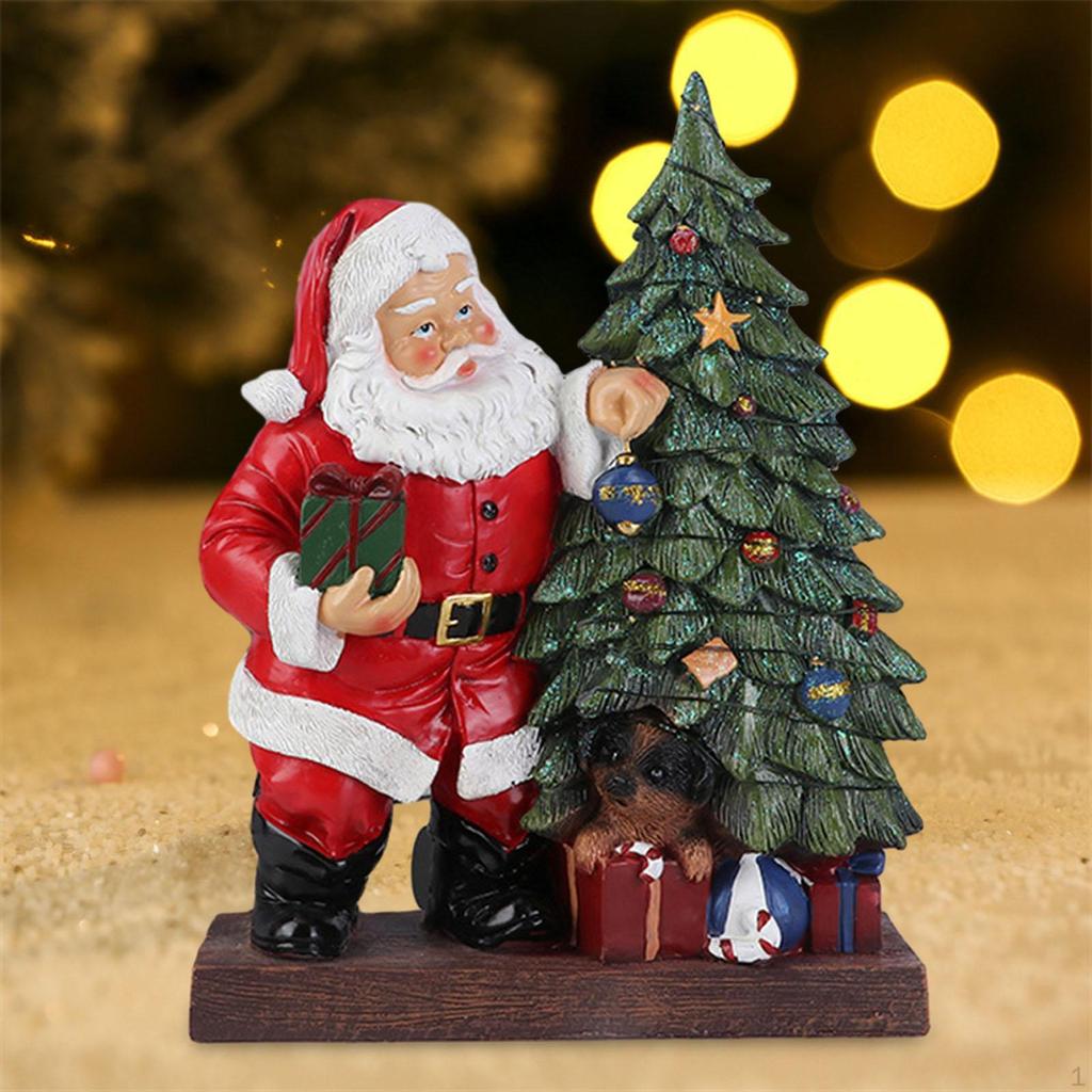 Glowing Christmas Decoration Santa Figurine Lighted Light Up