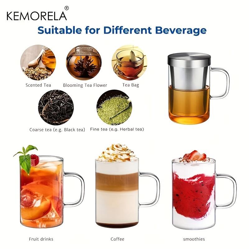 477ML Glass Cup Tea Infuser Mug Borosilicate Glass Tea Mug with Stainless Steel Infuser Home Office Coffee Mug Drinkware