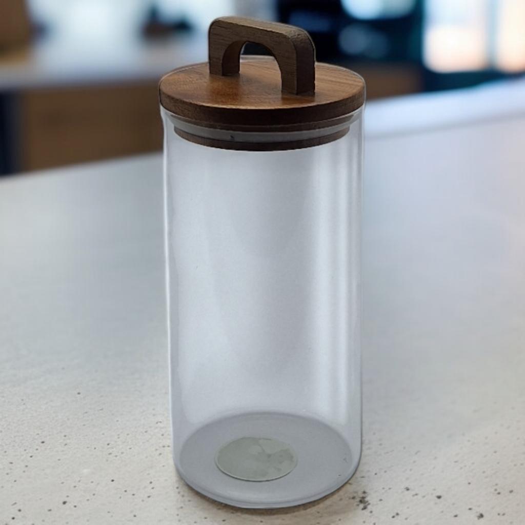 GLASS CONTAINER 1000 Ml JAR WITH BAMBOO LID
