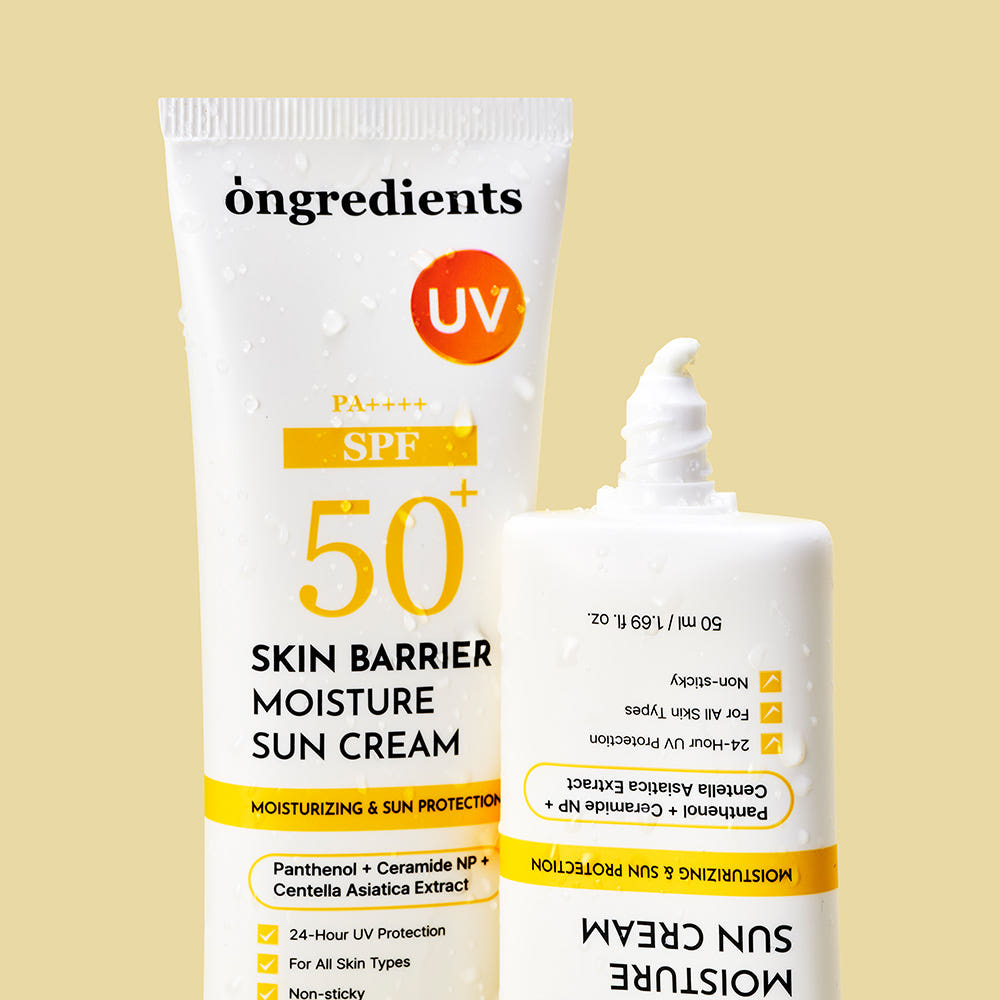 ONGREDIENTS Skin Barrier Moisture Sun Cream SPF50+ PA++++ 50ml * 2ea Hydrating Soothing UV Protection