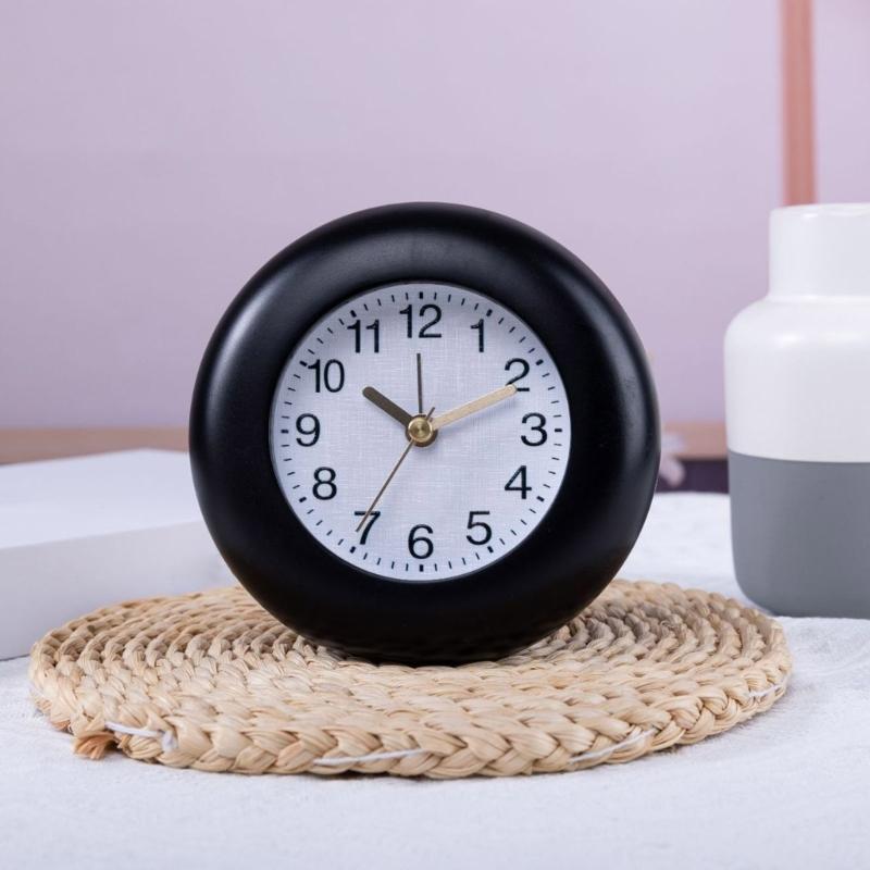 Elegant Wood Frame Alarm Clock with Arabic Numerals Backlights Quiet
