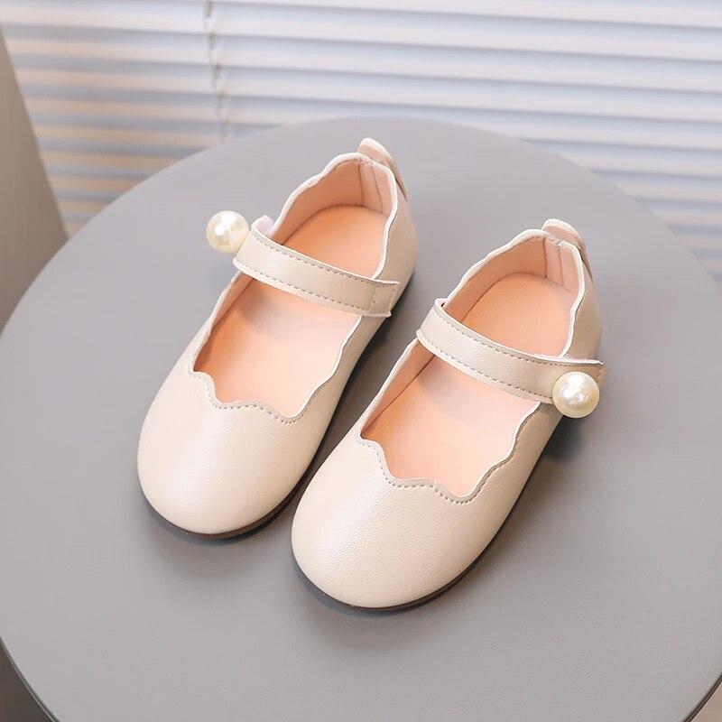 Dziewczęce baleriny Mary Janes Perłowe Płaskie Czarne Beżowe Skóra PU Dziecięce Buty Księżniczki Cztery Pory Roku 21-30 Elastyczne Uniwersalne Dziecięce Baleriny