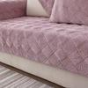 Short Plush Grey Color Sofa Towel European Brief Thicken Quilted Sofa Cover Slip Resistant European Couch Cover for Living Room