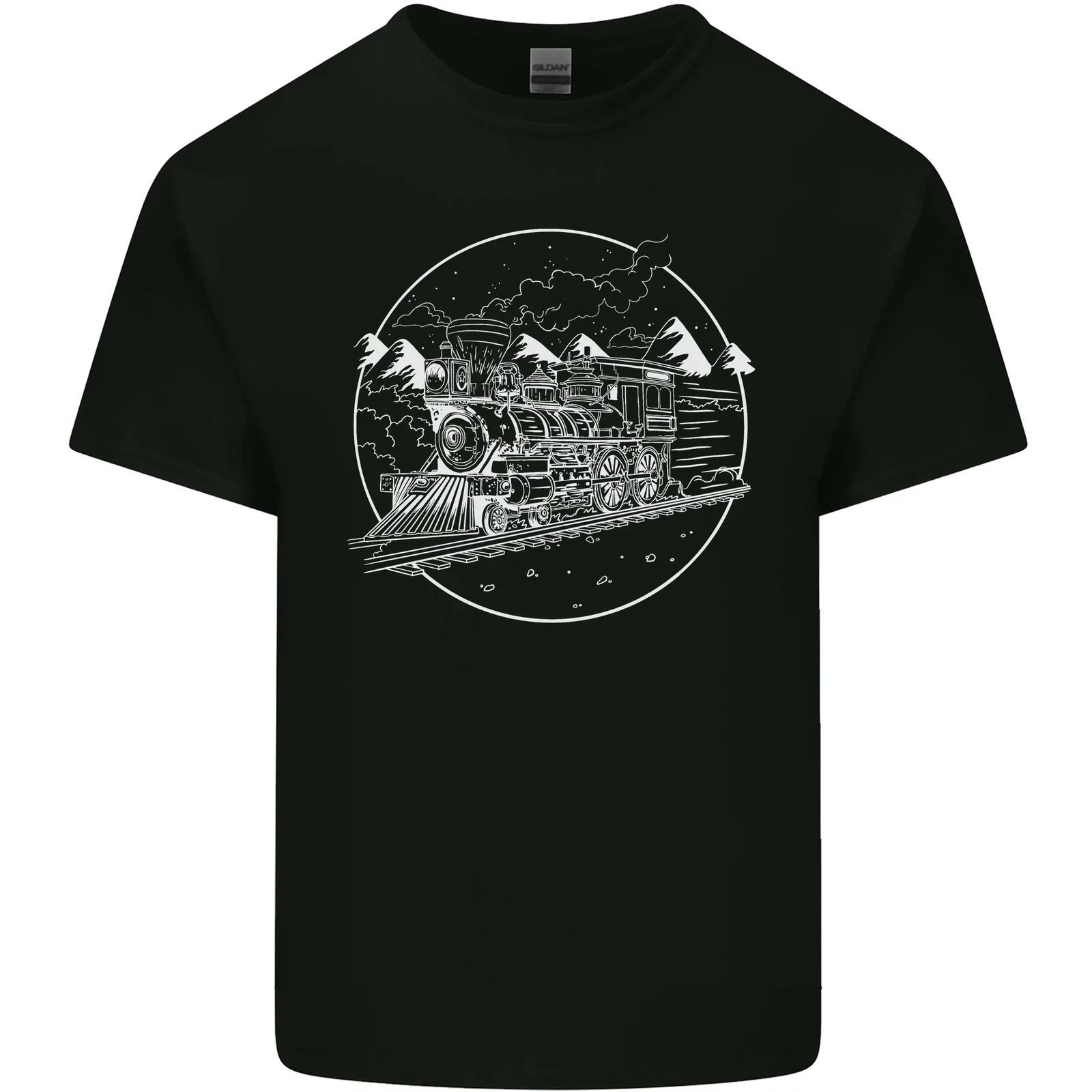 White Locomotive Steam Engine Train Spotter Kids T-Shirt Childrens S