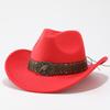 European and American retro western cowboy hat outdoor versatile felt top hat men's and women's jazz hat sun protection riding hat sun hat